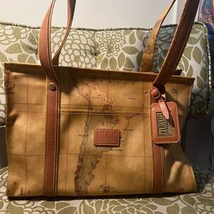 Alviero Martini Geo Map Tote Bag
